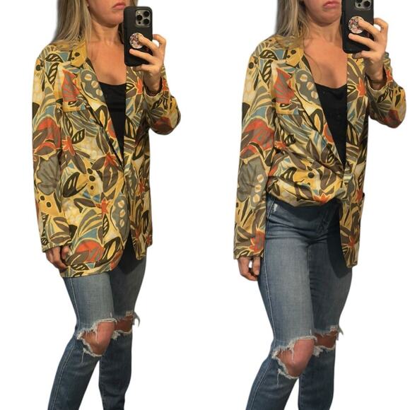 Vintage 80s / 90s St Damien Sport Vibrant Tropical Blazer Medium - Picture 2 of 12